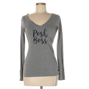 NWT Posh Boss grey Longsleeve custom boutique